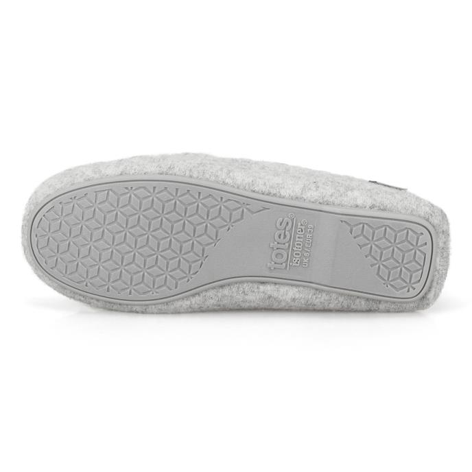 Isotoner® Ladies Brushed Marl Moccasin Slippers Grey  Extra Image 5